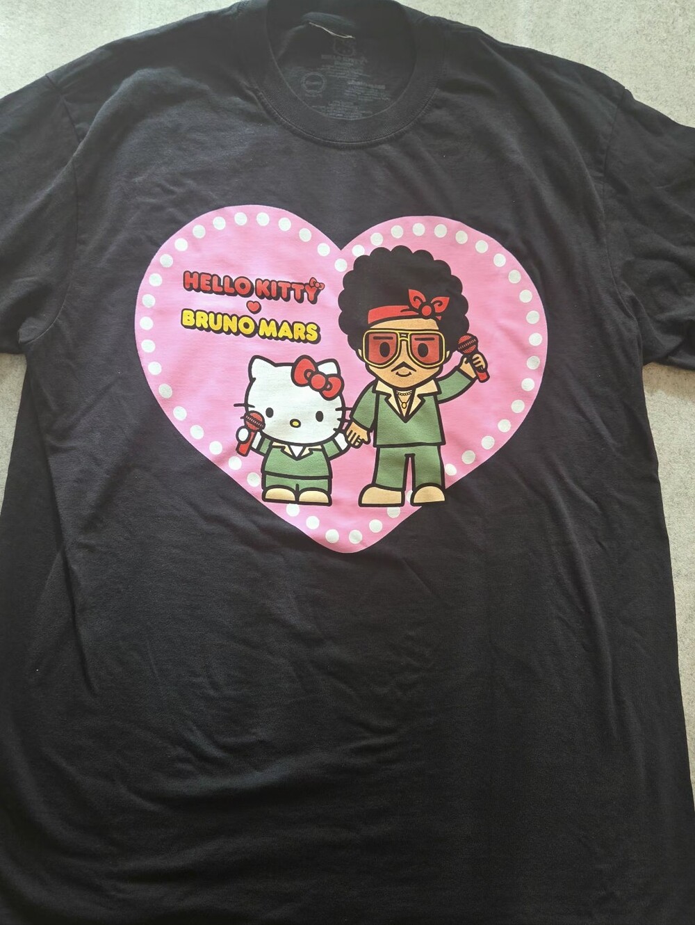 Hello Kitty x Bruno Mars Black Limited Edition Graphic Tee
